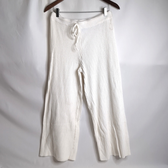 Ribbed Lounge Ankle Drawstring Pants, Size L - Picture 1 of 7
